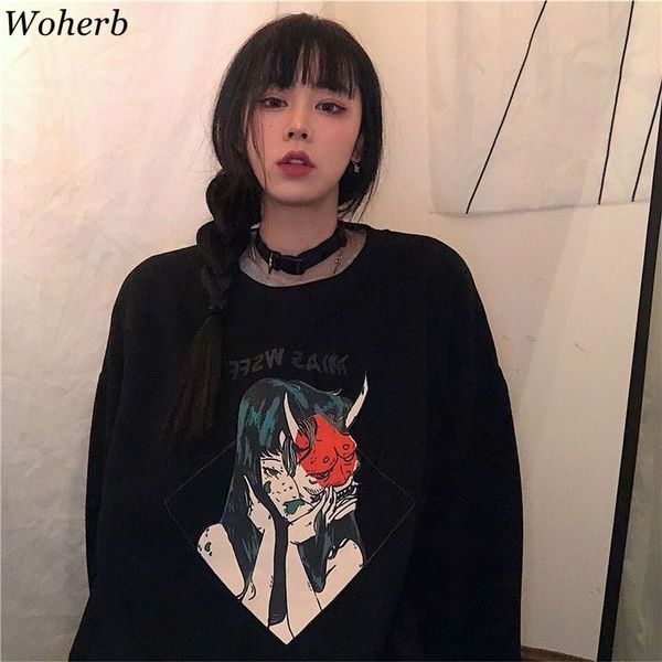 woherb 2019 fashion streetwear cartoon print lady sweatshirt women o-neck autumn loose clothes female hip hop casual pullovers, Black
woherb 2019 fashion streetwear cartoon print lady sweatshirt women o-neck autumn loose clothes female hip hop casual pullovers, Black