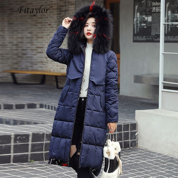 fitaylor winter long jacket women cotton padded warm large fur collar hooded parkas double-sided wear floral print snow outwear, Tan;black
fitaylor winter long jacket women cotton padded warm large fur collar hooded parkas double-sided wear floral print snow outwear, Tan;black