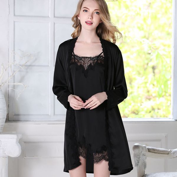 halter nightdress feminine sense lace short skirt long sleeve nightgown two pieces of fashionable thin lady pajamas, Black;red
halter nightdress feminine sense lace short skirt long sleeve nightgown two pieces of fashionable thin lady pajamas, Black;red