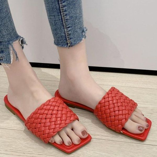 slippers summer 2021 weave women square toe outdoor flat slides casual flip flops beach shoes slip on sandals, Black
slippers summer 2021 weave women square toe outdoor flat slides casual flip flops beach shoes slip on sandals, Black