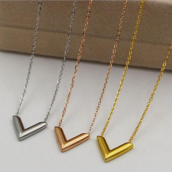 fashion 3d letter v women gold silver rose gold stainless steel titanium pendant necklace chain jewelry
fashion 3d letter v women gold silver rose gold stainless steel titanium pendant necklace chain jewelry