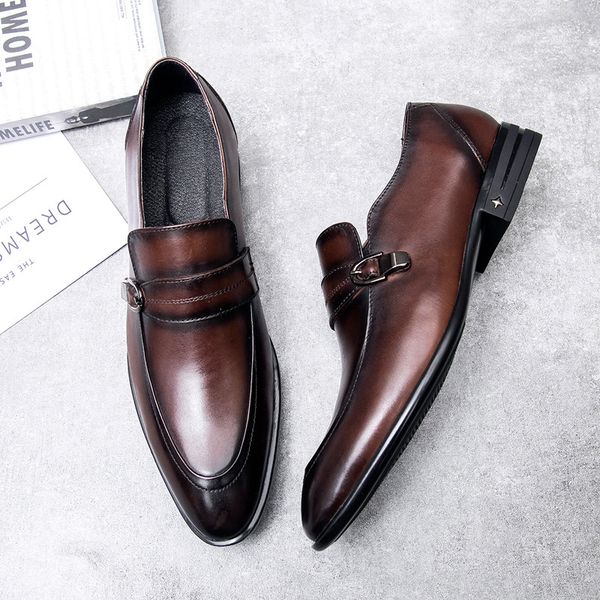 black , brown 100% genuine leather formal shoes men pointed toe buckle business dress shoes for mens
black , brown 100% genuine leather formal shoes men pointed toe buckle business dress shoes for mens