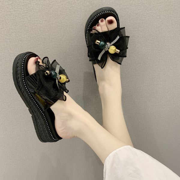 shoes slippers flat med platform butterfly-knot flock summer woman slipers women slides soft beach 2020, Black
shoes slippers flat med platform butterfly-knot flock summer woman slipers women slides soft beach 2020, Black