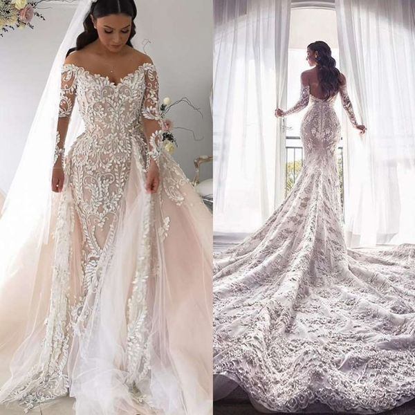 luxury detachable train wedding dresses removable bridal gowns mermaid blush pink 2019 full lace long sleeve off the shoulder wedding dress, White
luxury detachable train wedding dresses removable bridal gowns mermaid blush pink 2019 full lace long sleeve off the shoulder wedding dress, White