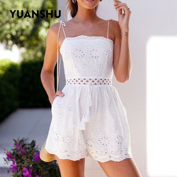 yuanshu summer white playsuit women hollow out embrodiery backless spaghetti strap loose shorts casual holiday jumpsuit, Black;white
yuanshu summer white playsuit women hollow out embrodiery backless spaghetti strap loose shorts casual holiday jumpsuit, Black;white