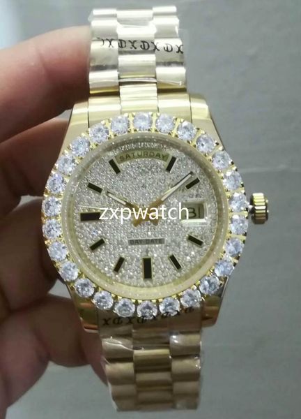 prong set diamond men's wristwatch gold stainless steel diamond dial fashion watches automatic mechanical big diamond watch 43mm, Slivery;brown
prong set diamond men's wristwatch gold stainless steel diamond dial fashion watches automatic mechanical big diamond watch 43mm, Slivery;brown