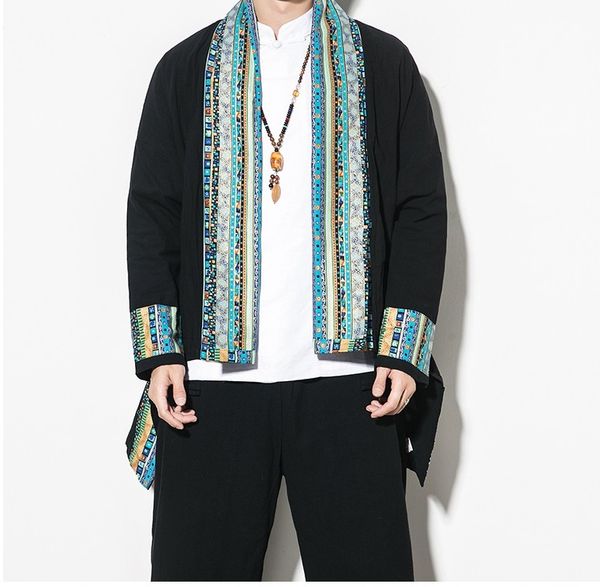 sinicism store 2020 mens spring printed cotton jackets men chinese style casual loose jacket male vintage coat oversize trench, Black;brown 
sinicism store 2020 mens spring printed cotton jackets men chinese style casual loose jacket male vintage coat oversize trench, Black;brown