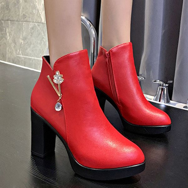 rhinestone short boots women fashion waterproof platform shoes ladies round head high heels zipper ankle boots chaussures femme, Black
rhinestone short boots women fashion waterproof platform shoes ladies round head high heels zipper ankle boots chaussures femme, Black