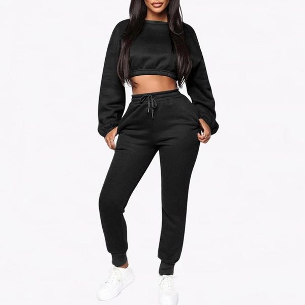 women's autumn winter models explosion models plus velvet sweater long sleeves sports suit casual fashion two-piece suit 30jp20, White;black
women's autumn winter models explosion models plus velvet sweater long sleeves sports suit casual fashion two-piece suit 30jp20, White;black
