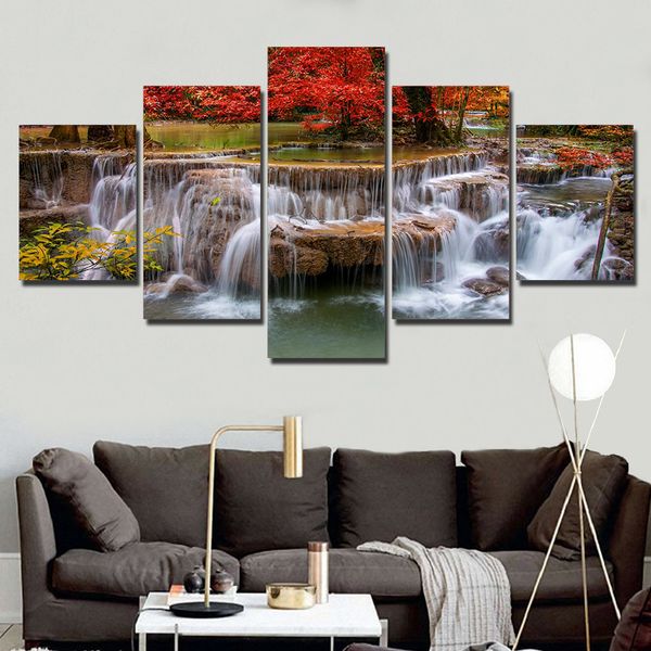 canvas painting wall art frame printed pictures 5 panel waterfall paintings for living room home decor ya1370
canvas painting wall art frame printed pictures 5 panel waterfall paintings for living room home decor ya1370