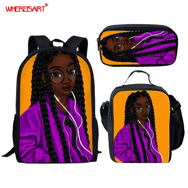 whereisart 3pcs/set black girl magic printing school bags fashion kids backpack schoolbag lovely backpacks for children custom
whereisart 3pcs/set black girl magic printing school bags fashion kids backpack schoolbag lovely backpacks for children custom
