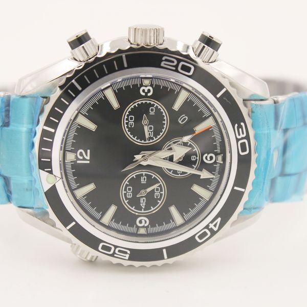great quartz chronograph mens watches black dial 600m oe chronograph 44.5mm sports stainless steel wristwatches, Slivery;brown
great quartz chronograph mens watches black dial 600m oe chronograph 44.5mm sports stainless steel wristwatches, Slivery;brown