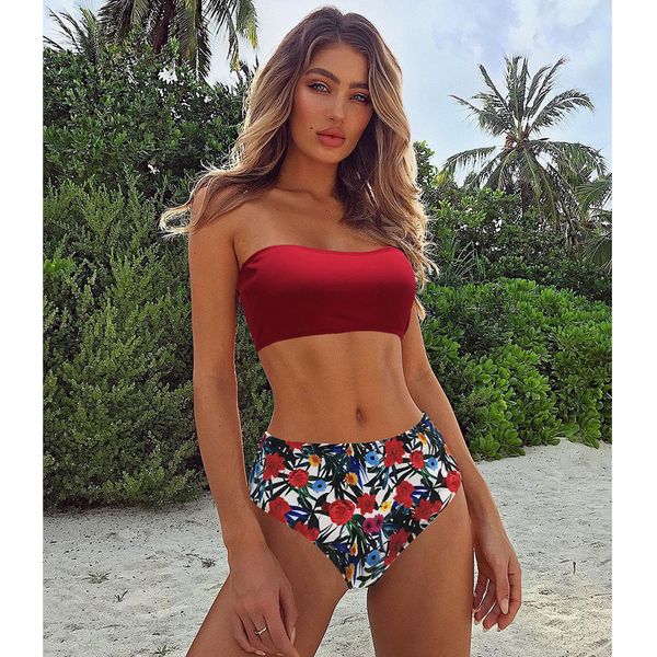 2019 new bandeau bikini set women high waist bikinis brazilian biquini swimsuit floral printed swimsuit beach wear bathing suit
2019 new bandeau bikini set women high waist bikinis brazilian biquini swimsuit floral printed swimsuit beach wear bathing suit
