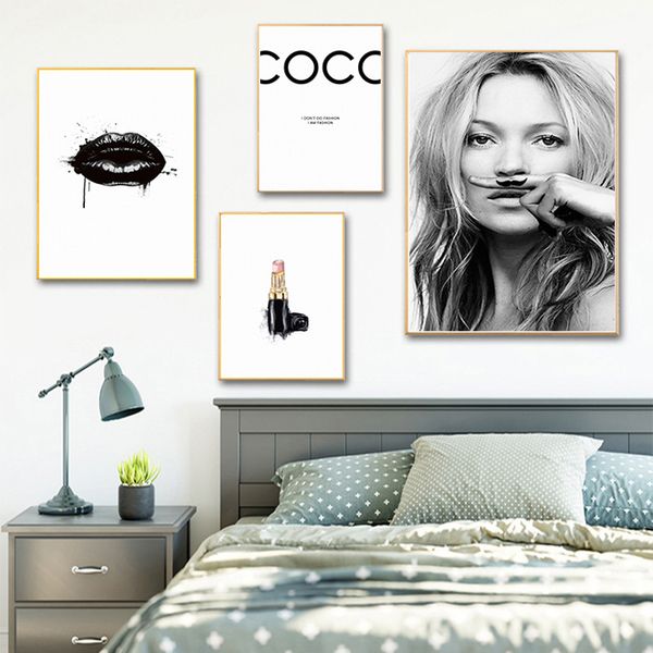 woman picture coco lipstick girl wall art nordic posters and prints canvas painting for living room modern home decor
woman picture coco lipstick girl wall art nordic posters and prints canvas painting for living room modern home decor