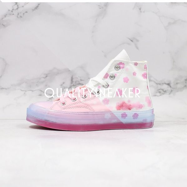 2020 new cherry blossom flowers pink white jelly bottom chuck 70s leather 70s transparent organza women canvas shoes size 35-39, White;red
2020 new cherry blossom flowers pink white jelly bottom chuck 70s leather 70s transparent organza women canvas shoes size 35-39, White;red