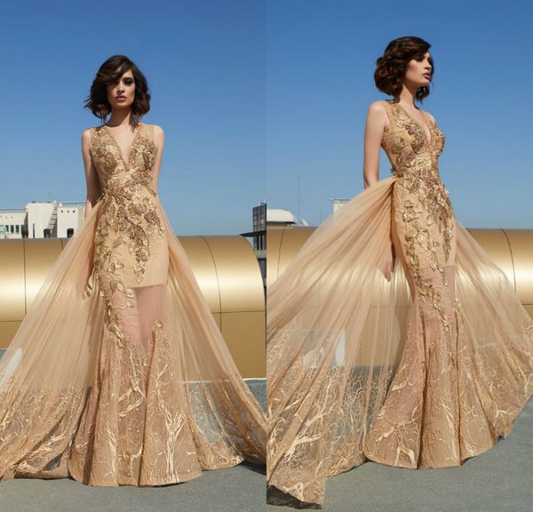 tony chaaya 2019 evening dresses with detachable train champagne beaded mermaid prom gowns lace sleeveless deep v neck luxury party dress, Black;red
tony chaaya 2019 evening dresses with detachable train champagne beaded mermaid prom gowns lace sleeveless deep v neck luxury party dress, Black;red