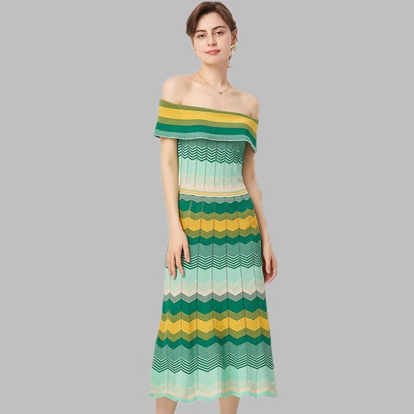 jsxdhk runway women slash neck knitted dress summer off shoulder hit color wave striped sweater dress elastic long dresses, Black;gray
jsxdhk runway women slash neck knitted dress summer off shoulder hit color wave striped sweater dress elastic long dresses, Black;gray
