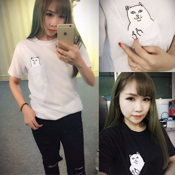 women t shirt womens designer clothes 2019 summer t shirt women casual lady fashio brand clothing printed pocket cat tee s, White
women t shirt womens designer clothes 2019 summer t shirt women casual lady fashio brand clothing printed pocket cat tee s, White