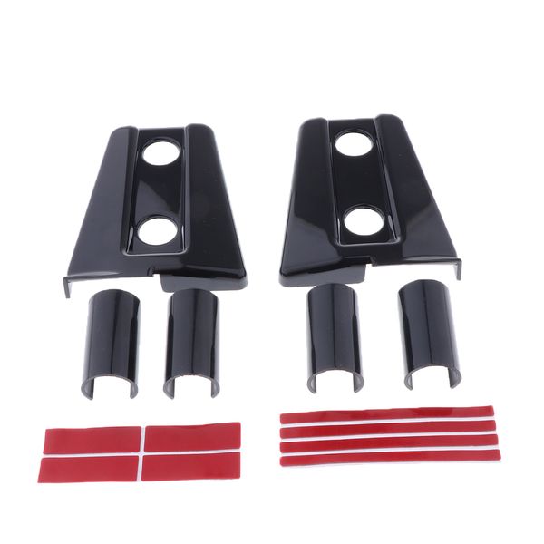 2 pieces black engine hood hinge cover for jeep wrangler accessories 
2 pieces black engine hood hinge cover for jeep wrangler accessories