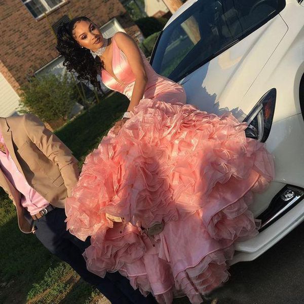 beautiful pink mermaid prom dresses tiered ruffles black girls sleeveless long party evening wear gowns custom made cheap, White;black
beautiful pink mermaid prom dresses tiered ruffles black girls sleeveless long party evening wear gowns custom made cheap, White;black