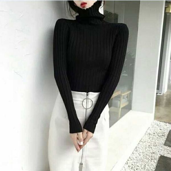 women turtleneck knitted striped slim sweater autumn winter long sleeve solid sweater women fashion soft pullover new, White;black
women turtleneck knitted striped slim sweater autumn winter long sleeve solid sweater women fashion soft pullover new, White;black