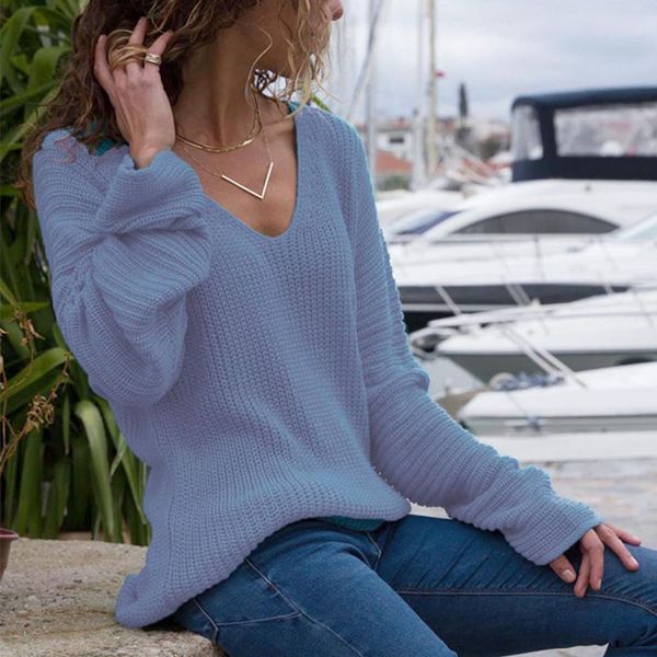 v-neck women long-sleeved loose sweater autumn winter sweater casual pullovers, White;black
v-neck women long-sleeved loose sweater autumn winter sweater casual pullovers, White;black