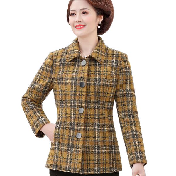 women's wool & blends blended coat 2021 spring jacket short thin section woolen outerwear ladies elegant plaid coats 4xl, Black
women's wool & blends blended coat 2021 spring jacket short thin section woolen outerwear ladies elegant plaid coats 4xl, Black