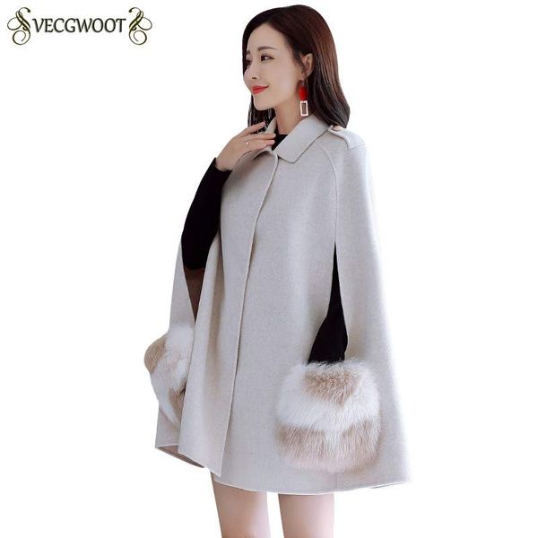 2018 autumn winter new women cloak jacket fashion faux fur patchwork wool coat medium long korean loose females outerwear pr570, Black
2018 autumn winter new women cloak jacket fashion faux fur patchwork wool coat medium long korean loose females outerwear pr570, Black