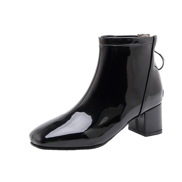 2020 new arrival ankle boots rubber riding feminine shoes women's high heels fashion square toe zipper comfy boots, Black
2020 new arrival ankle boots rubber riding feminine shoes women's high heels fashion square toe zipper comfy boots, Black