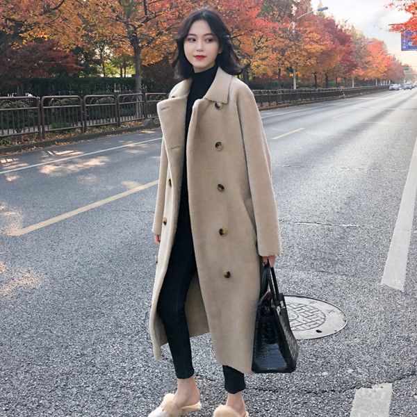 women 100% sheep wool coats long 2019 fashion winter sheep wool female jackets loose big code overcoat thick warm, Black
women 100% sheep wool coats long 2019 fashion winter sheep wool female jackets loose big code overcoat thick warm, Black