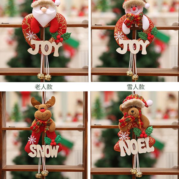 

christmas hang decoration letter card snowman tree hanging ornaments gift santa claus elk reindeer toy doll hang decorations#25