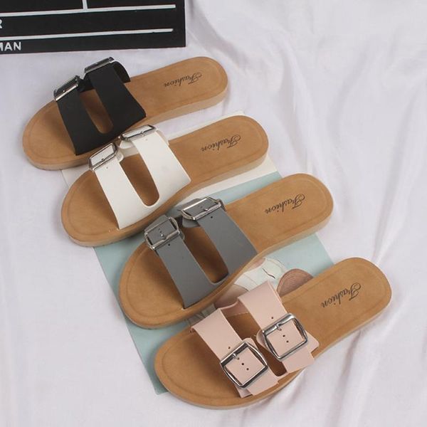 double buckles slides women summer slippers solid color flat sandals slip on shoes for women casual beach slippers elegant, Black
double buckles slides women summer slippers solid color flat sandals slip on shoes for women casual beach slippers elegant, Black