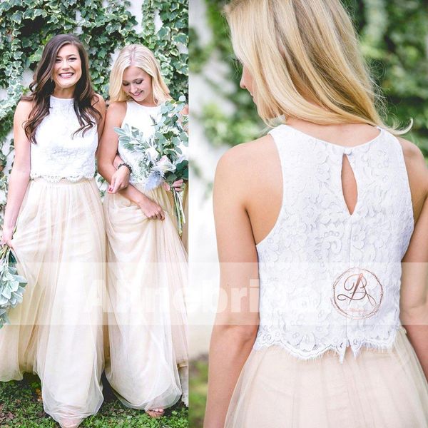 2020 champagne two pieces bridesmaid dresses lace tulle skirt prom evening gown elegant maid of honor dress bm0169, White;pink
2020 champagne two pieces bridesmaid dresses lace tulle skirt prom evening gown elegant maid of honor dress bm0169, White;pink