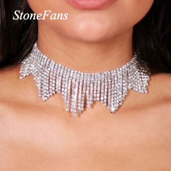 stonefans statement rhinestone tassel choker necklace for women charming jewelry adjustable silver choker chain party jewellery, Golden;silver
stonefans statement rhinestone tassel choker necklace for women charming jewelry adjustable silver choker chain party jewellery, Golden;silver