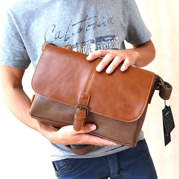 men's fashion pu handbag casual shoulder messenger bag casual bag for business office college