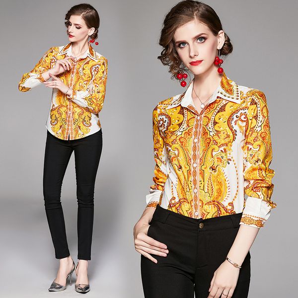 spring summer fall runway vintage bfloral print collar button front long sleeve womens ladies party casual shirt blouse, White
spring summer fall runway vintage bfloral print collar button front long sleeve womens ladies party casual shirt blouse, White