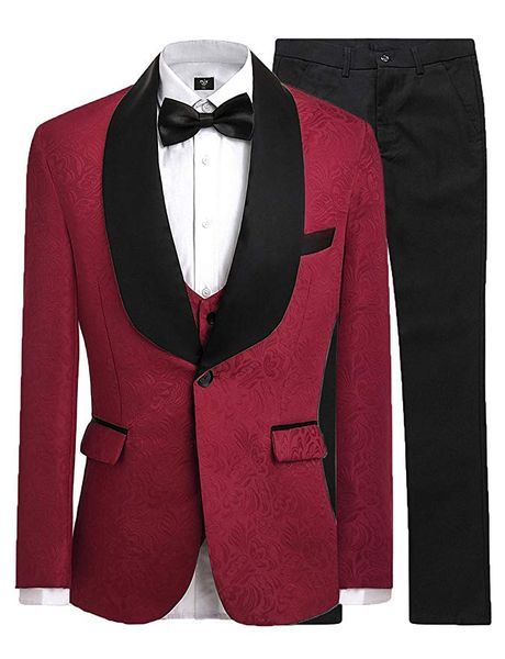 red groomsmen pattern groom tuxedos shawl black velvet lapel men suits wedding man bridegroom (jacket + pants + vest + tie) l238, Black;gray
red groomsmen pattern groom tuxedos shawl black velvet lapel men suits wedding man bridegroom (jacket + pants + vest + tie) l238, Black;gray