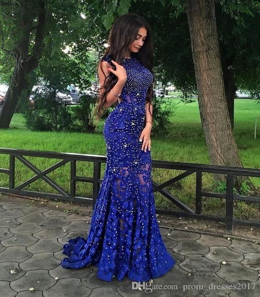 new crew neck sleeveless lace beaded mermaid prom dresses long backless dresses evening wear party gowns, Black
new crew neck sleeveless lace beaded mermaid prom dresses long backless dresses evening wear party gowns, Black