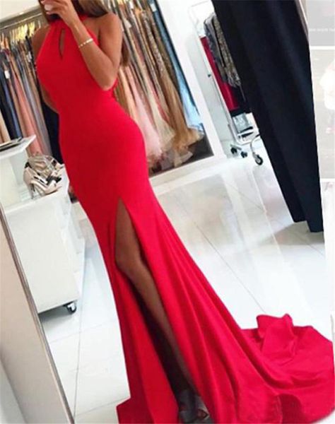 red mermaid halter 2019 prom dresses for african black girls backless split sleeveless party formal evening dresses
red mermaid halter 2019 prom dresses for african black girls backless split sleeveless party formal evening dresses