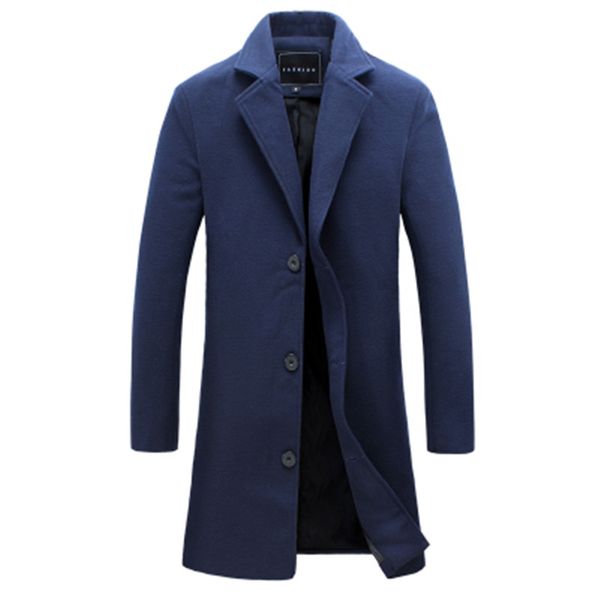 2019 winter new fashion men solid color single breasted long trench coat / men casual slim long woolen cloth coat large size 5xl, Black
2019 winter new fashion men solid color single breasted long trench coat / men casual slim long woolen cloth coat large size 5xl, Black