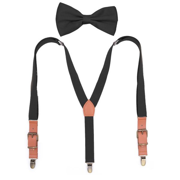 2019 new monochrome fashion three clip children's strap clip 2.5 spell leather children's bow tie suit fashion adjustable, Black;white
2019 new monochrome fashion three clip children's strap clip 2.5 spell leather children's bow tie suit fashion adjustable, Black;white