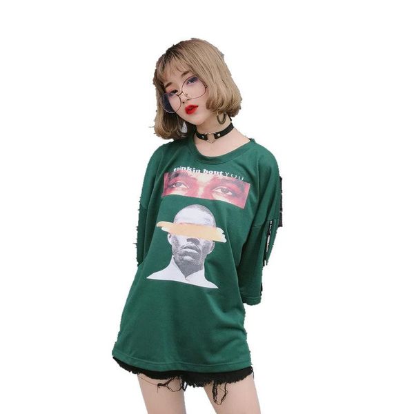 halajuku summer oversize loose fashion character printed all match street style short sleeve female t-shirts size quality, White
halajuku summer oversize loose fashion character printed all match street style short sleeve female t-shirts size quality, White