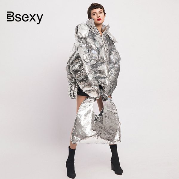 silver sequins jacket women 2018 fashion loose zipper cotton padded hooded jacket winter coat ladies parka brigos mujer invierno, Black
silver sequins jacket women 2018 fashion loose zipper cotton padded hooded jacket winter coat ladies parka brigos mujer invierno, Black