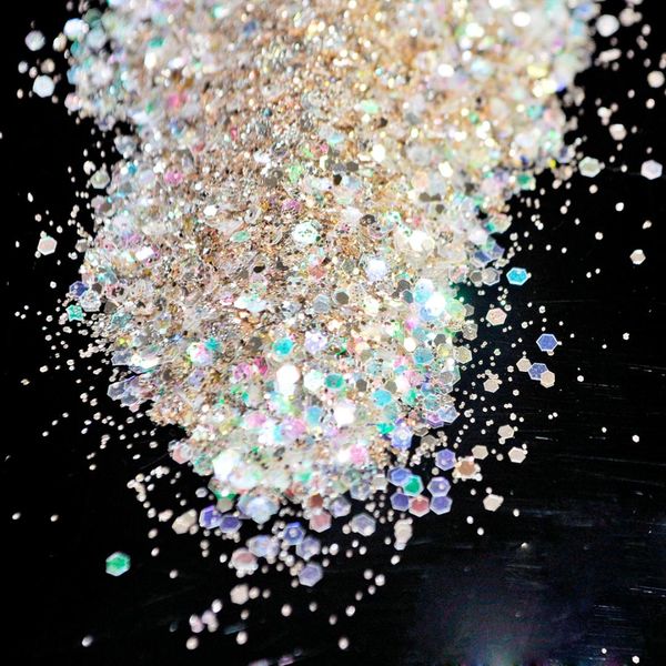 clear light gold mix nail glitter sparkly shinny hexagon paillette sequins 3d nail art decorations dust polish tips, Silver;gold
clear light gold mix nail glitter sparkly shinny hexagon paillette sequins 3d nail art decorations dust polish tips, Silver;gold