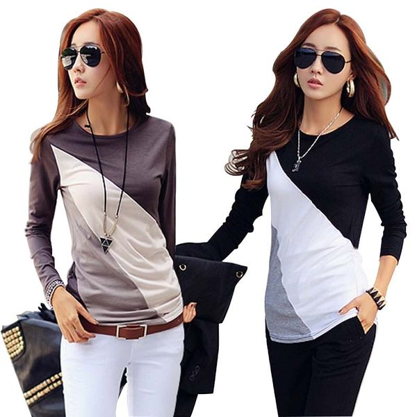 tee shirt long sleeve round neck women tee shirt 2020 fall winter slim korean patchwork plus size cotton women clothing, White
tee shirt long sleeve round neck women tee shirt 2020 fall winter slim korean patchwork plus size cotton women clothing, White