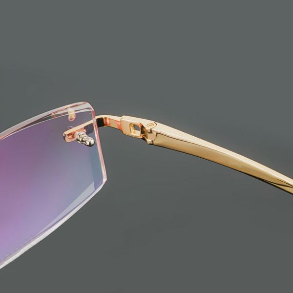 trimming titanium eyewear male models diamond trimming gold rimless finished prescription frame glasses for men, Silver
trimming titanium eyewear male models diamond trimming gold rimless finished prescription frame glasses for men, Silver