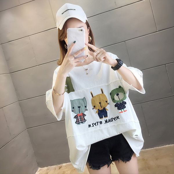 summer 2020 all-match hole loose medium t- knitted shirt embroidered knitwear and long t-shirt female cat embroidery large size fat mm casua, White
summer 2020 all-match hole loose medium t- knitted shirt embroidered knitwear and long t-shirt female cat embroidery large size fat mm casua, White