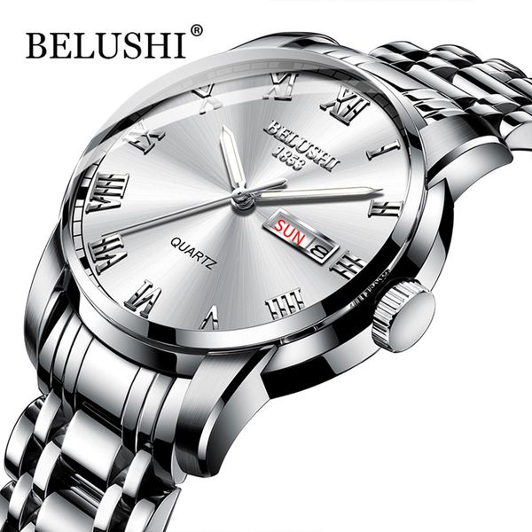 belushi the mens' watches classics 2019 new watch men waterproof stainless steel date clock silver erkek kol saati, Slivery;brown
belushi the mens' watches classics 2019 new watch men waterproof stainless steel date clock silver erkek kol saati, Slivery;brown