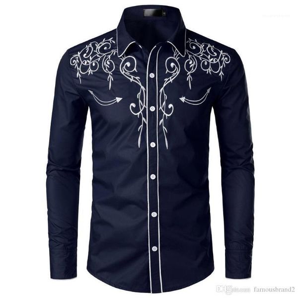 mens embroidery designer dress shirts turn down fashion collar long sleeved shirts, White;black
mens embroidery designer dress shirts turn down fashion collar long sleeved shirts, White;black