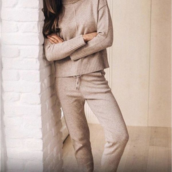 autumn winter knitted tracksuit turtleneck sweatshirts fashion women suit clothing 2 piece set knit pant female sporting suit, White
autumn winter knitted tracksuit turtleneck sweatshirts fashion women suit clothing 2 piece set knit pant female sporting suit, White